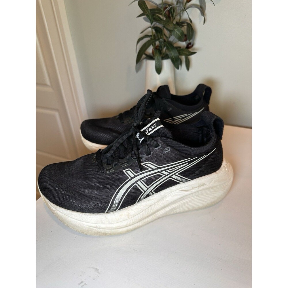 ASICS Gel-Nimbus 26 Black White Wide Running Walking Shoes Women Sneaker Size 7